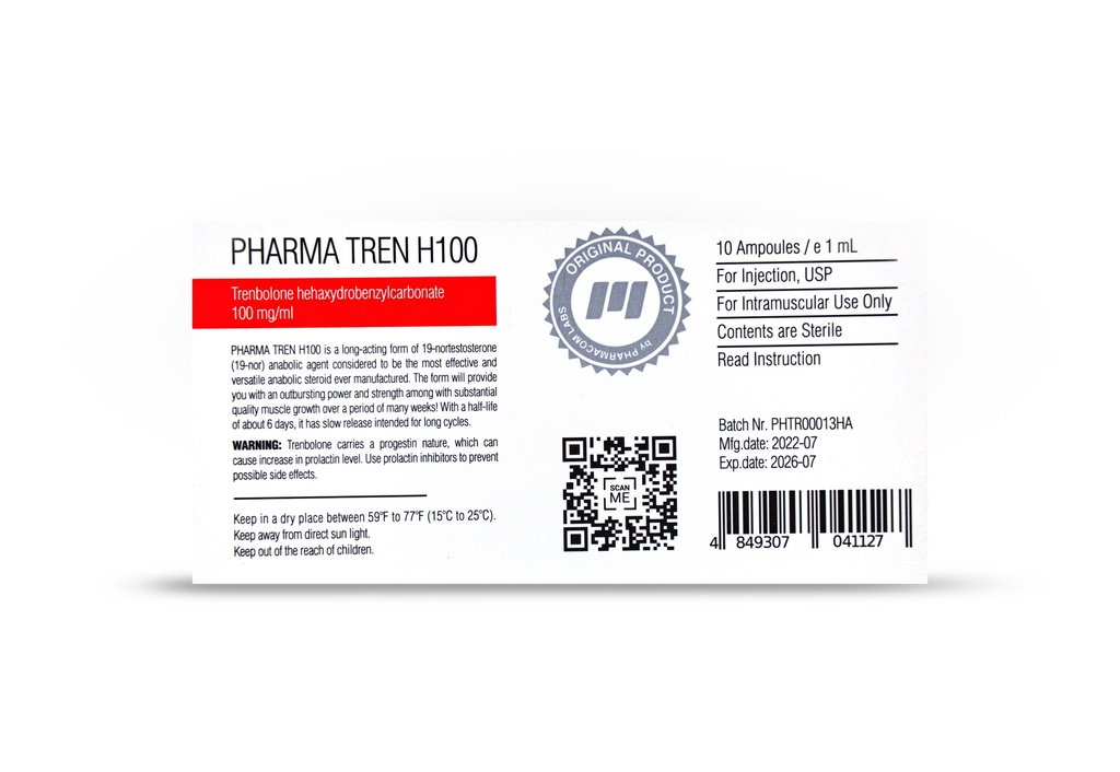PHARMA TREN H 100 [Trenbolone hexahydrobenzylcarbonate]  (PHARMACOM)