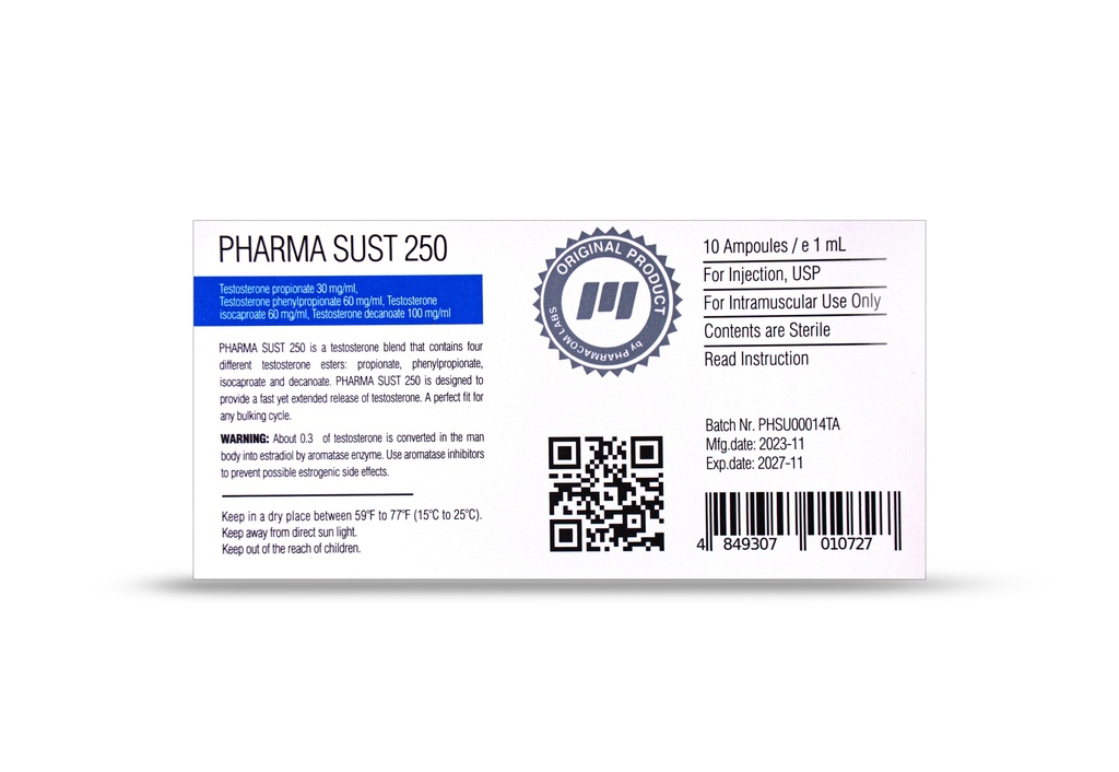 PHARMA SUST 250 [Blend of 4 Testosterones]  (PHARMACOM)