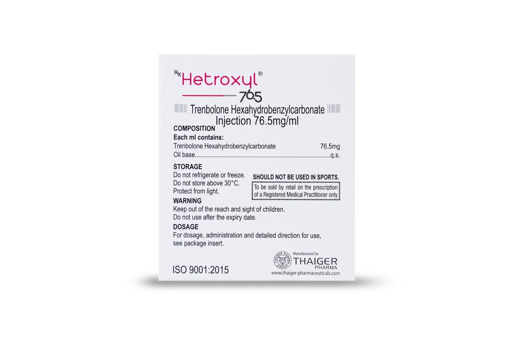 Trenbolone Hexahydro Benzyl Carbonate 76.5mg/ml x 10 amp's (THAIGER PHARMA)