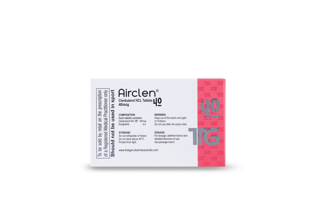 Clenbuterol 40mcg x 100's /bottle (THAIGER PHARMA)