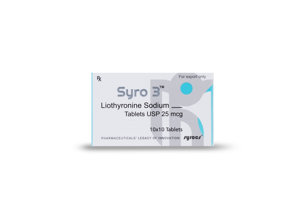 Liothyronine Sodium USP 25mcg (10x10 Tablets) (Syrocs)
